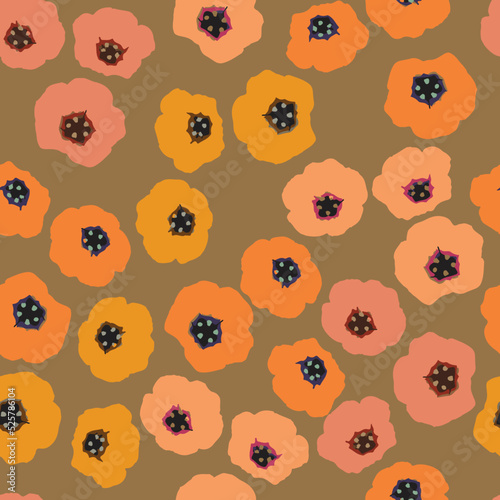 Obraz na płótnie seamless plants pattern background with mixed tiny flowers , greeting card or fabric w salonie