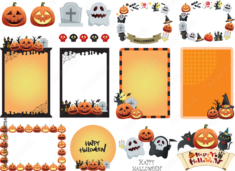 Fototapeta premium ハロウィン フレーム背景 秋