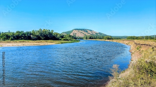 Wallpaper Mural View of the river Belaya and the mountain Kushtau in the Shakhtau microdistrict of the city Sterlitamak.  Republic of Bashkortostan, Russia. Torontodigital.ca