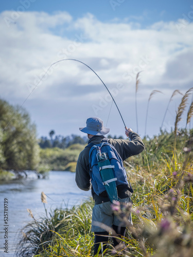Fly fishing for trout.