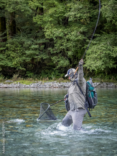 Fly fishing for trout.