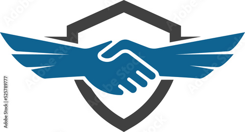 Tableau sur toile Hand Wing Shield Logo