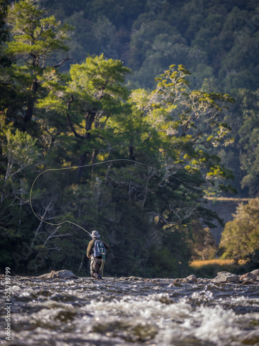 Fly fishing for trout.