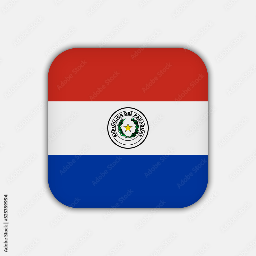 Paraguay flag, official colors. Vector illustration.