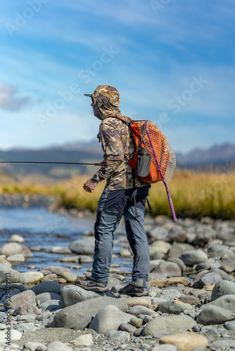Fly fishing for trout.