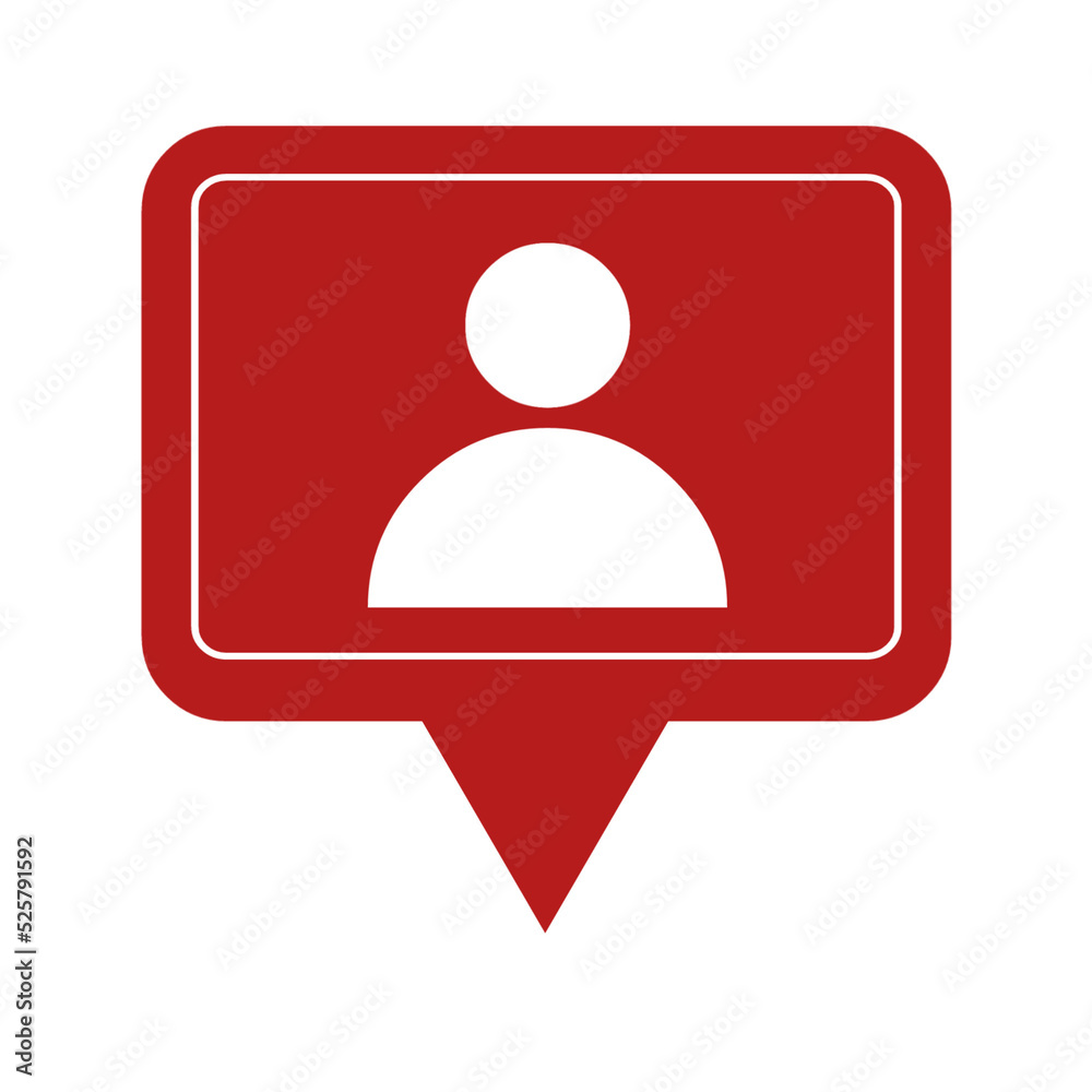 social media icon image of a white person with red bubbles. png social media icon image of a white person with red bubbles. png