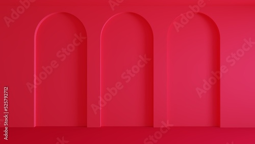 Abstract Pink barbie architecture studio wallpaper background for decorating and product presentation. Empty cute pink room for best display product with the backdrop 