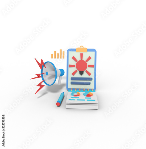 3d illustration of marketing idea