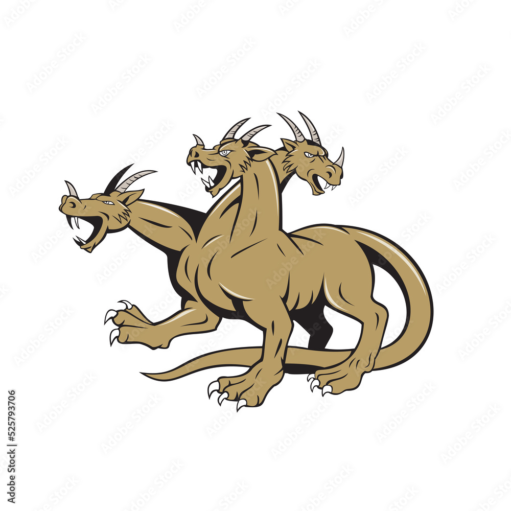 Obraz premium Hydra Crouching Attack Cartoon