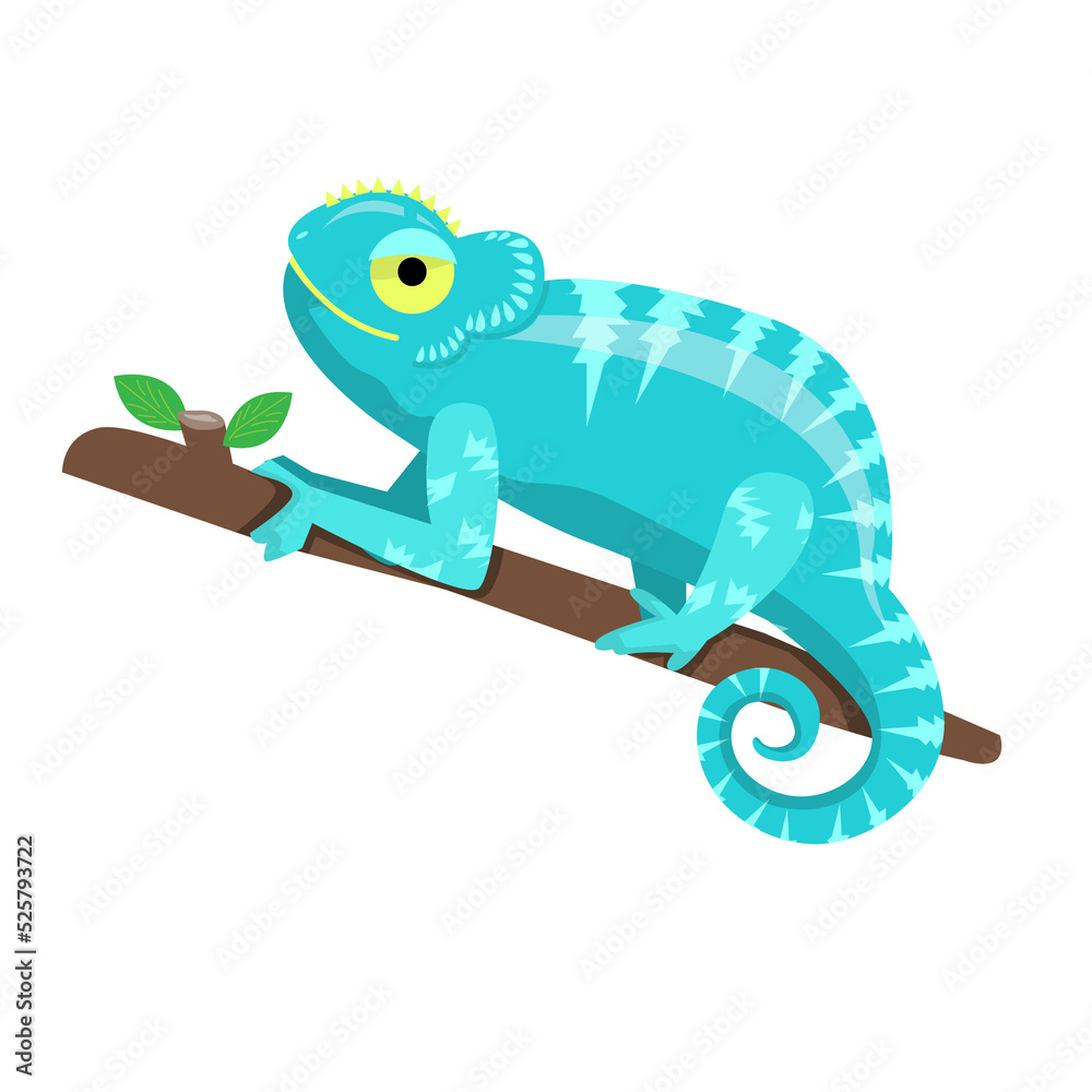 cartoon blue chameleon element design Stock Illustration | Adobe Stock