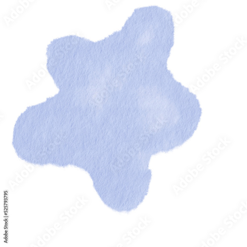 Watercolor Abstract shape purple blob.