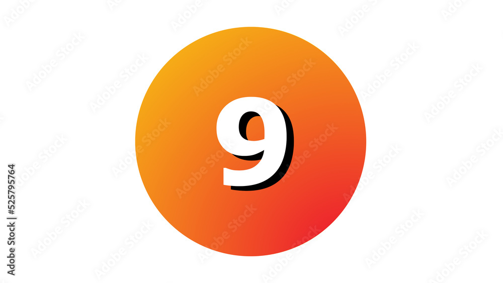 number 9 on orange circle on transparent background number 9 on orange circle on transparent background