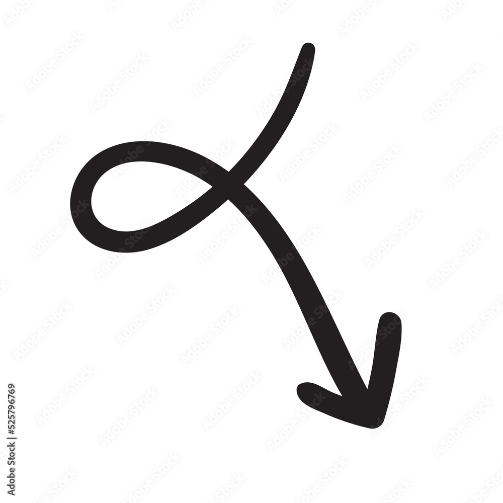 Free hand drawn line drawing arrow set design isolated on white background Free hand drawn line drawing arrow set design isolated on white background