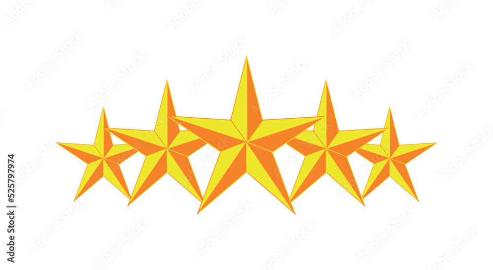 five star icon vector. yellow stars five star icon vector. yellow stars