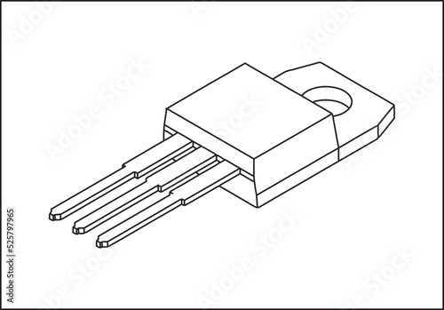 electronic component integrated mosfet vector photo