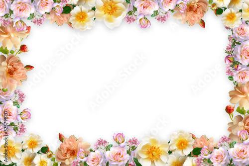 Fototapeta Naklejka Na Ścianę i Meble -  Flower border Frame Background, Flower Background, Floral Frame Background.
