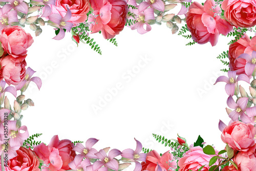 Flower border Frame Background, Flower Background, Floral Frame Background. © Forhadx5