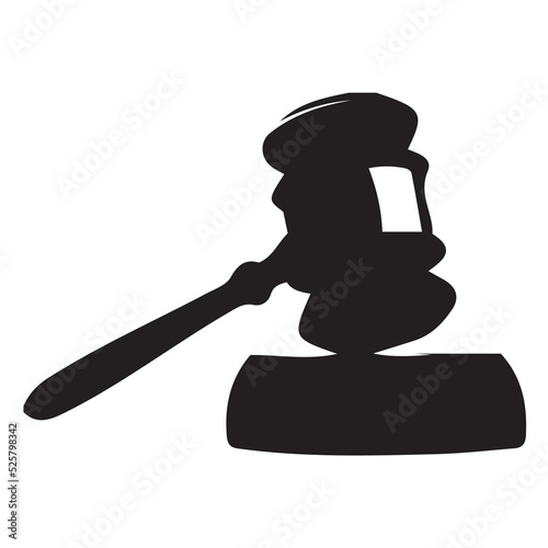 Gavel icon vector. Justice and the court