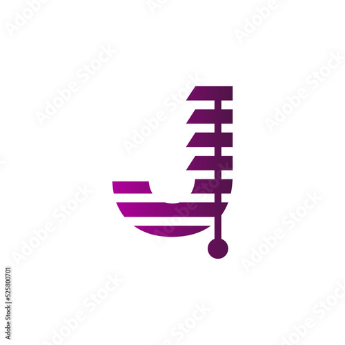 Blinds, Blinds J Letter, J letter Blinds  Logo Template vector symbol
