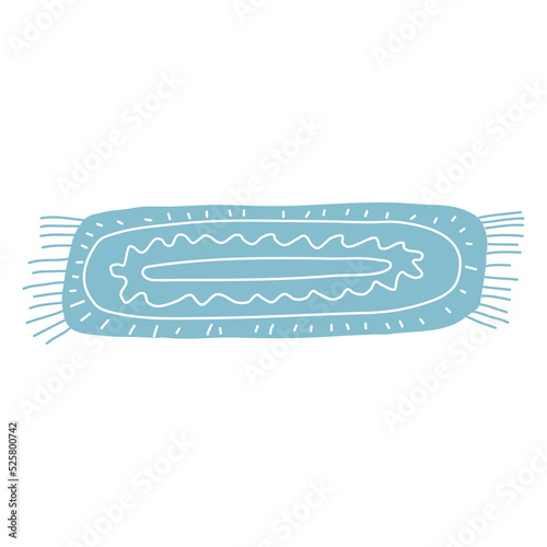 Cute colorful carpet or rug in cartoon hand drawn flat style. Vector illustration of floor covering, apartment interior, cozy home decor