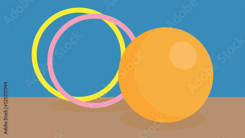 Hula hoops and gym ball