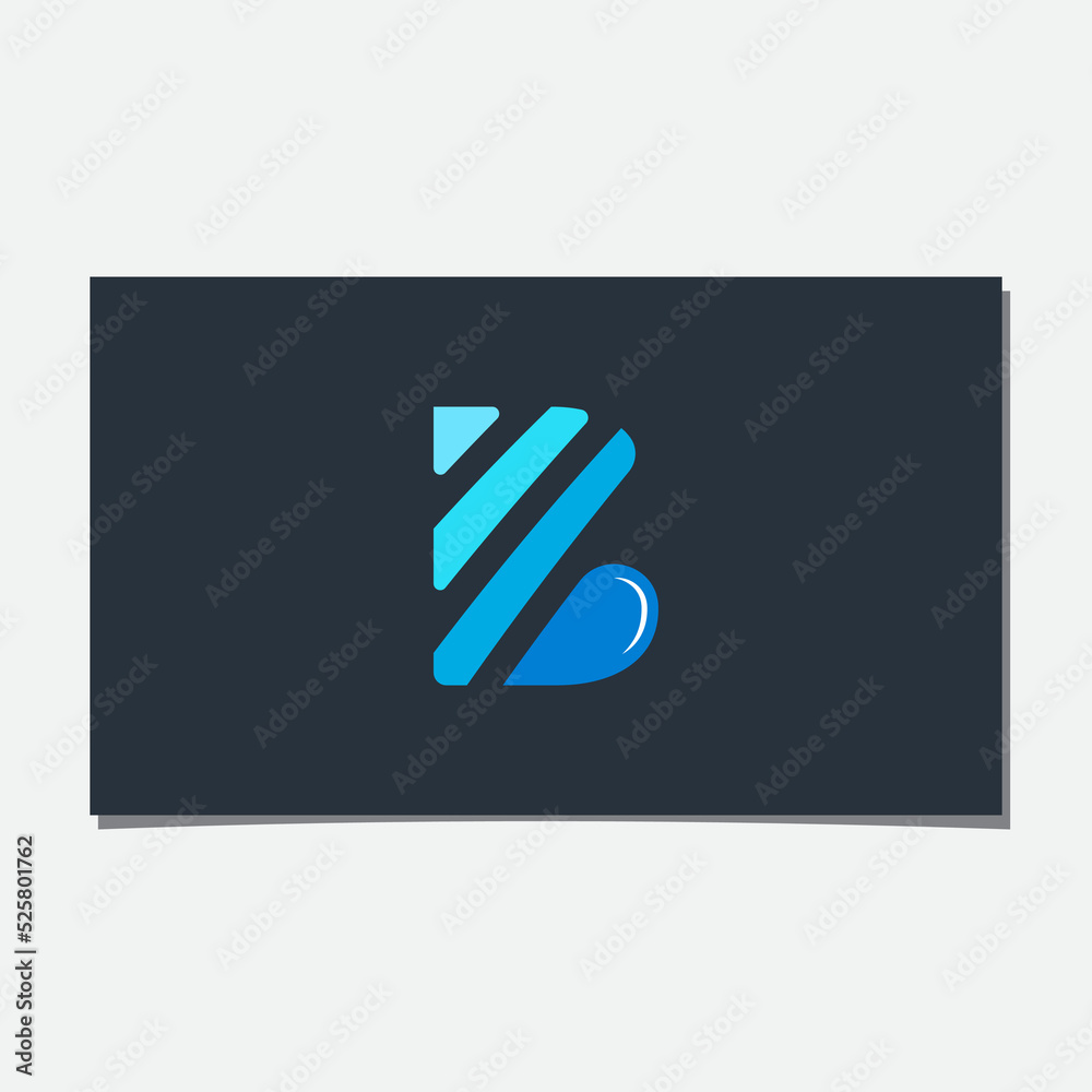 B Waterdrop Logo Design Vector