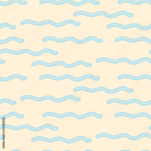 Seamless pattern with waves and wavy lines for kids