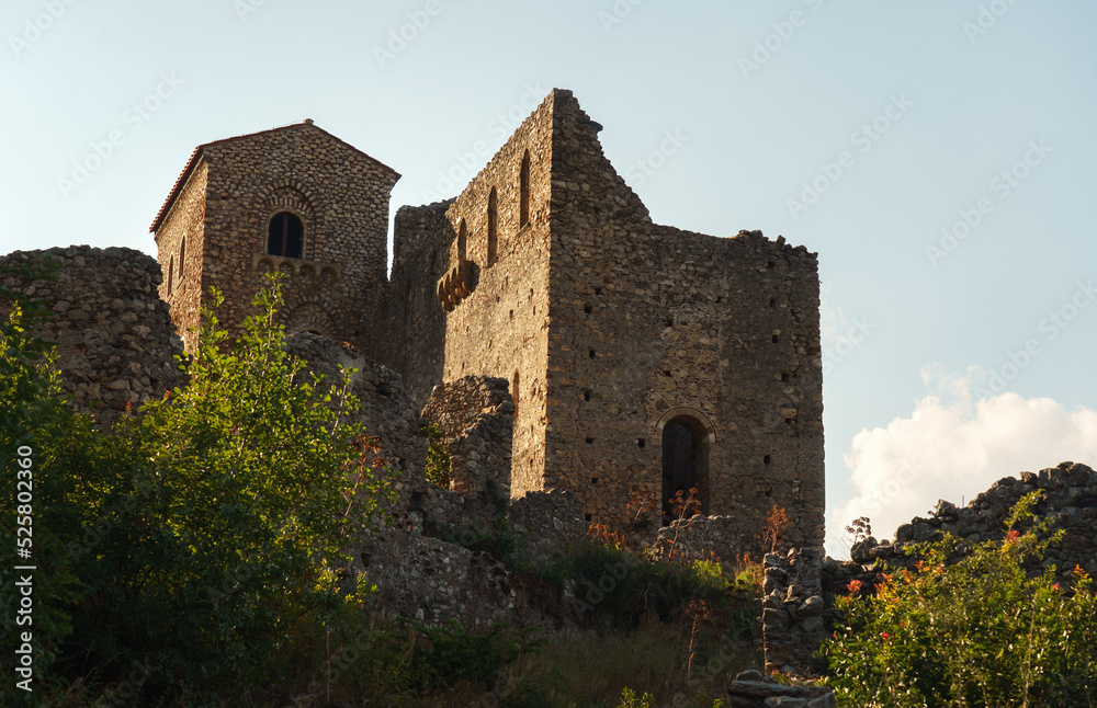 Ruins of Mystras ancient town near Sparta, UNESCO world heritage archeological sight. Ruins of Mystras ancient town near Sparta, UNESCO world heritage archeological sight.