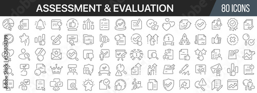 Fotografie, Tablou Assessment and evaluation line icons collection
