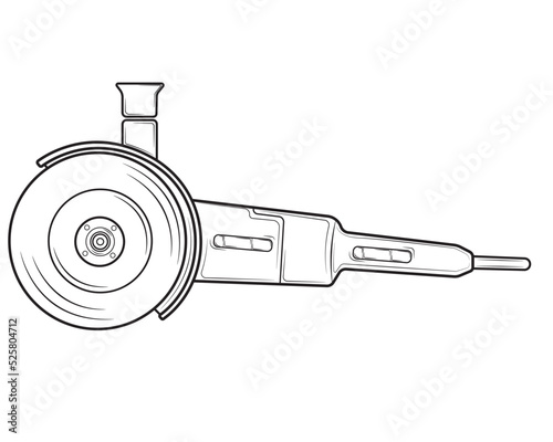Grinder tool isolated on white background. Repair tool. Vector illustration