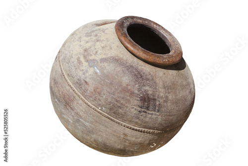 Canvas Print Ancient Cypriot Greek Roman terracotta clay wine pot, png stock photo file cut o