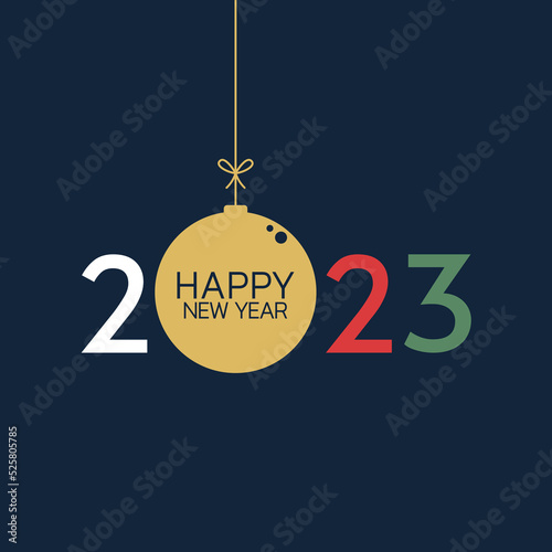 Happy new year 2023 with Paper white numbers. Happy new year 2023 poster.