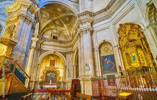 Murais de parede The gilt chapels of Sacred Heart (Sagrario) Church, on September 25 in Granada,