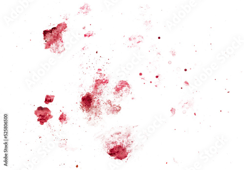 Blood Splatter Smear Stain Overlay Isolated on White Background
 photo