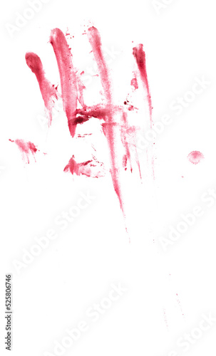 Blood Splatter Smear Stain Overlay Isolated on White Background

