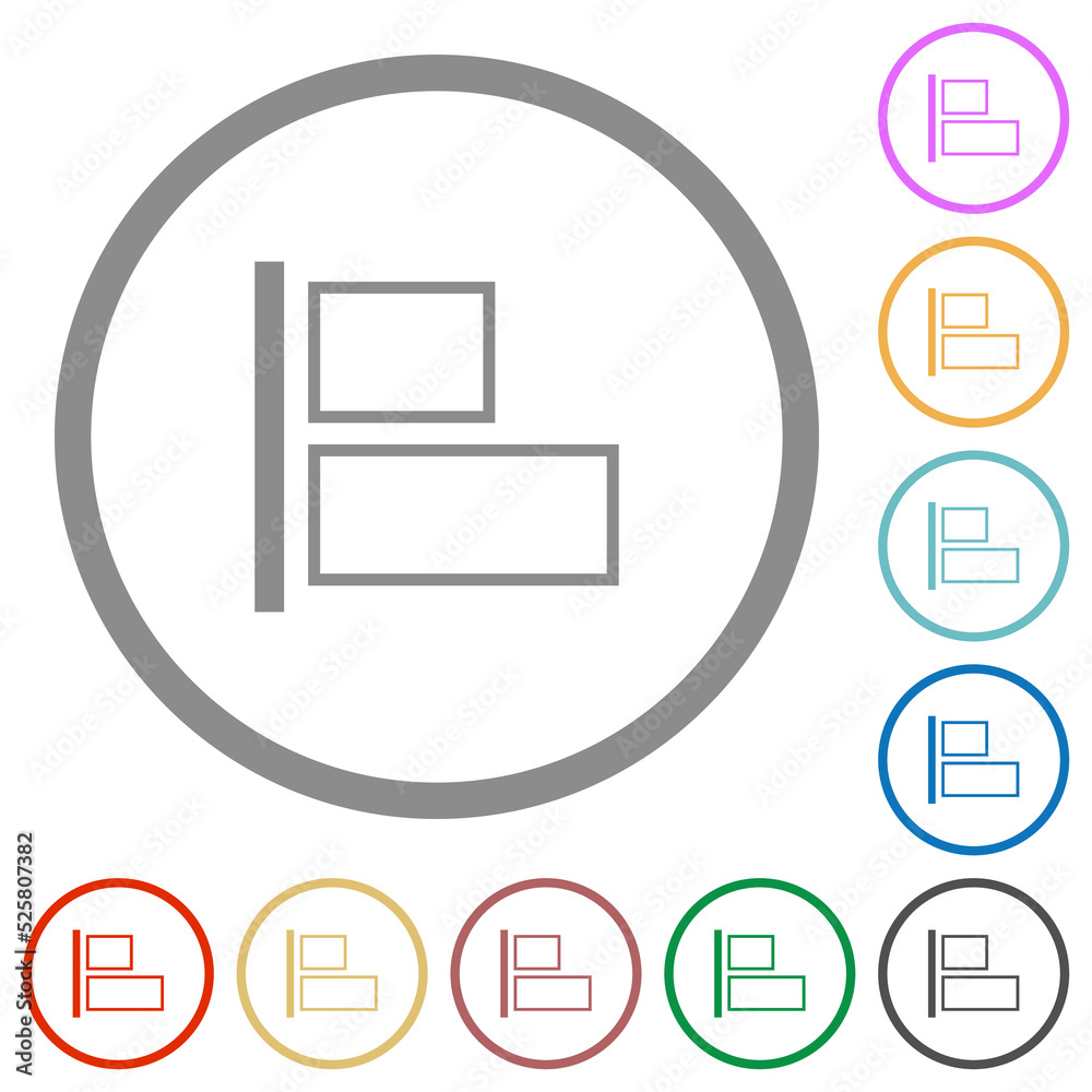 Align to left outline flat icons with outlines Align to left outline flat icons with outlines