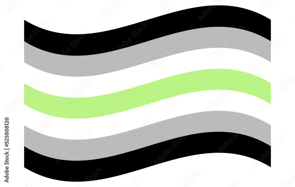 Obraz premium Agender Pride Wavy Flag LGBTQ+ symbol Isolated vector illustration on white background