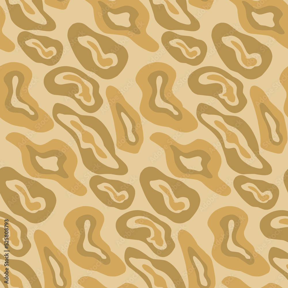 Seamless pattern animal print in boho style doodle elements