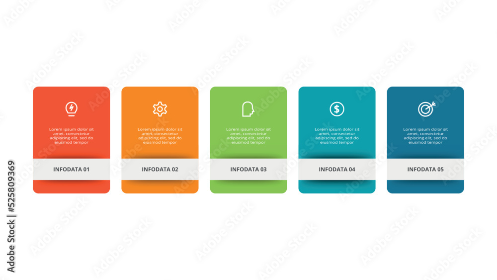 Rectangle concept for infographic with 5 steps, options, parts or processes. Business data visualization. Rectangle concept for infographic with 5 steps, options, parts or processes. Business data visualization.