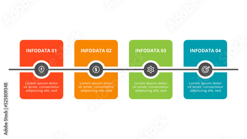 Rectangle concept for infographic with 4 steps, options, parts or processes. Business data visualization.