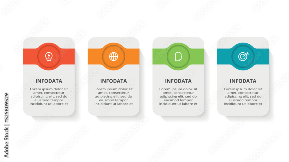 Rectangle concept for infographic with 4 steps, options, parts or processes. Business data visualization. Rectangle concept for infographic with 4 steps, options, parts or processes. Business data visualization.