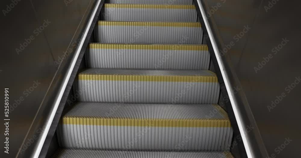 Escalator of a metro station ascending Escalator of a metro station ascending