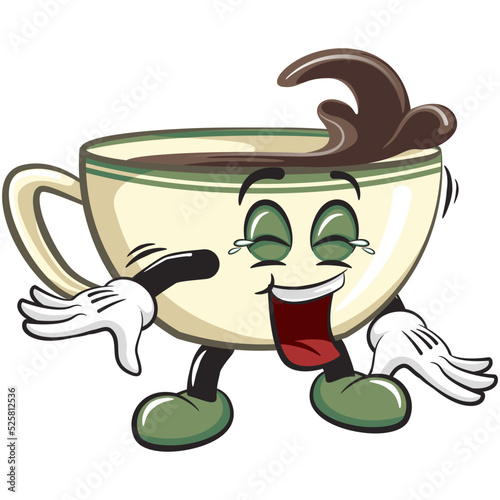 cartoon smart cup illustration vector laughing