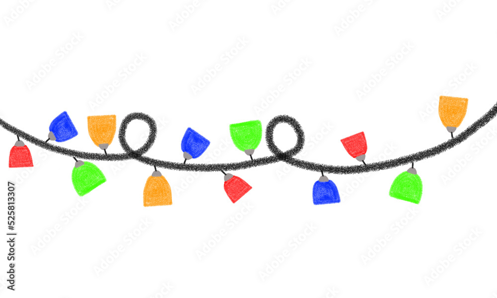 garland multicolored, drawn with pencils, texture garland multicolored, drawn with pencils, texture