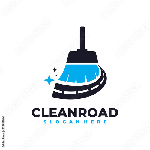 Road cleaning logo vector. Cleaning service business logo template design concept.