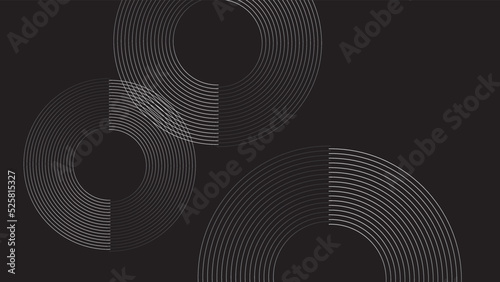 Abstract circular spiral sound wave rhythm from lines vector background