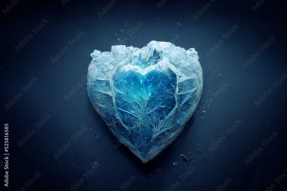 Brilliant piece of ice in the shape of a heart. An unusual gift for Valentine's Day. Symbol of love from cold ice. Beautiful heart made of ice Brilliant piece of ice in the shape of a heart. An unusual gift for Valentine's Day. Symbol of love from cold ice. Beautiful heart made of ice