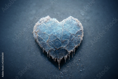 An unusual gift for Valentine's Day. Symbol of love from cold ice. Brilliant piece of ice in the shape of a heart. Beautiful heart made of ice