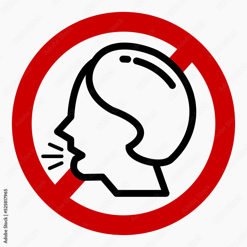Do not speak icon. Quiet. Keep silence. Keep quiet. Vector icon. Do not speak icon. Quiet. Keep silence. Keep quiet. Vector icon.