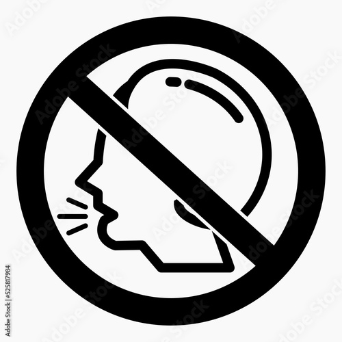 Do not speak icon. Quiet. Keep silence. Keep quiet. Vector icon.